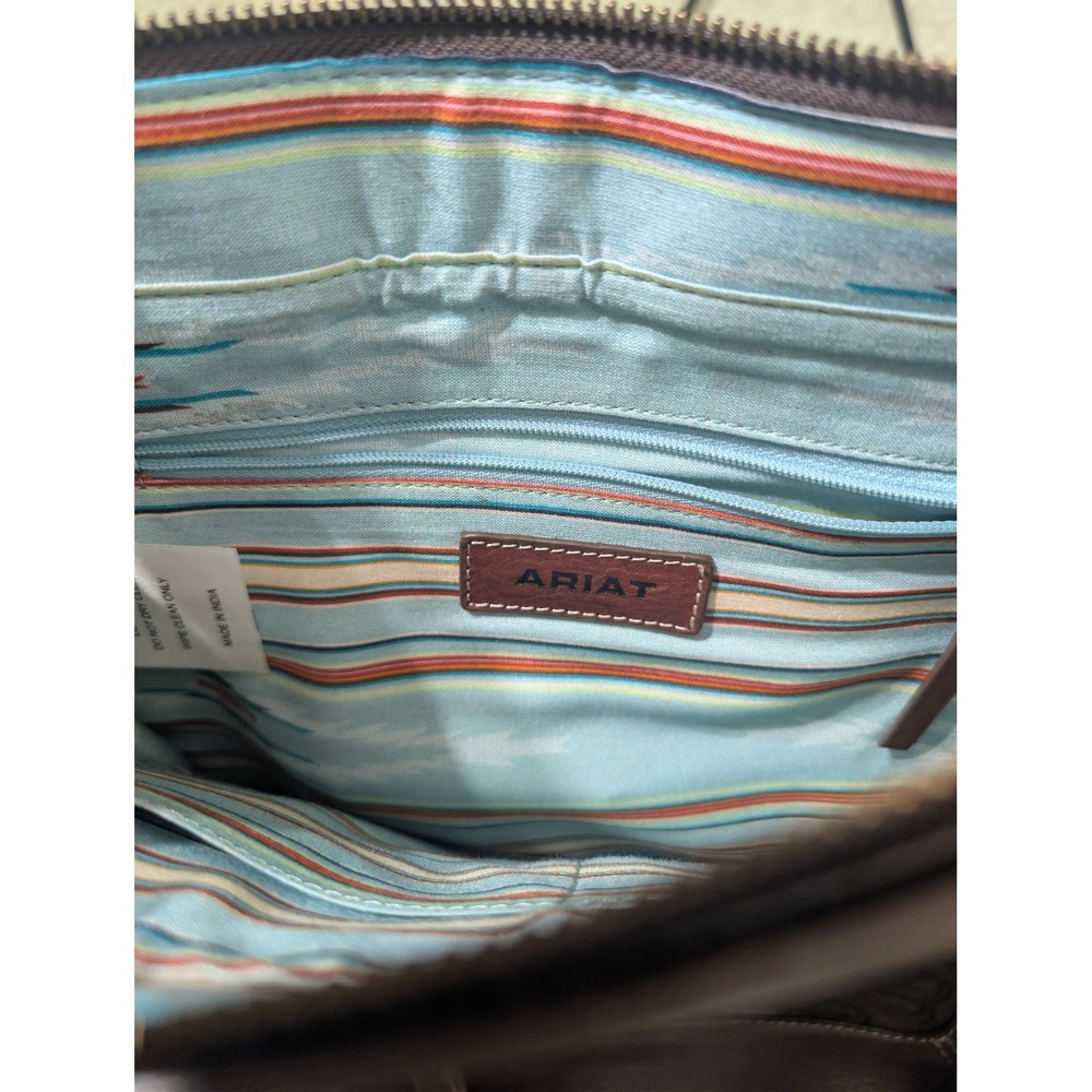 ARIAT Victoria Fringe Leather‎ Messenger Bag Conceal Carry Brown Leather Western - Picture 9 of 13